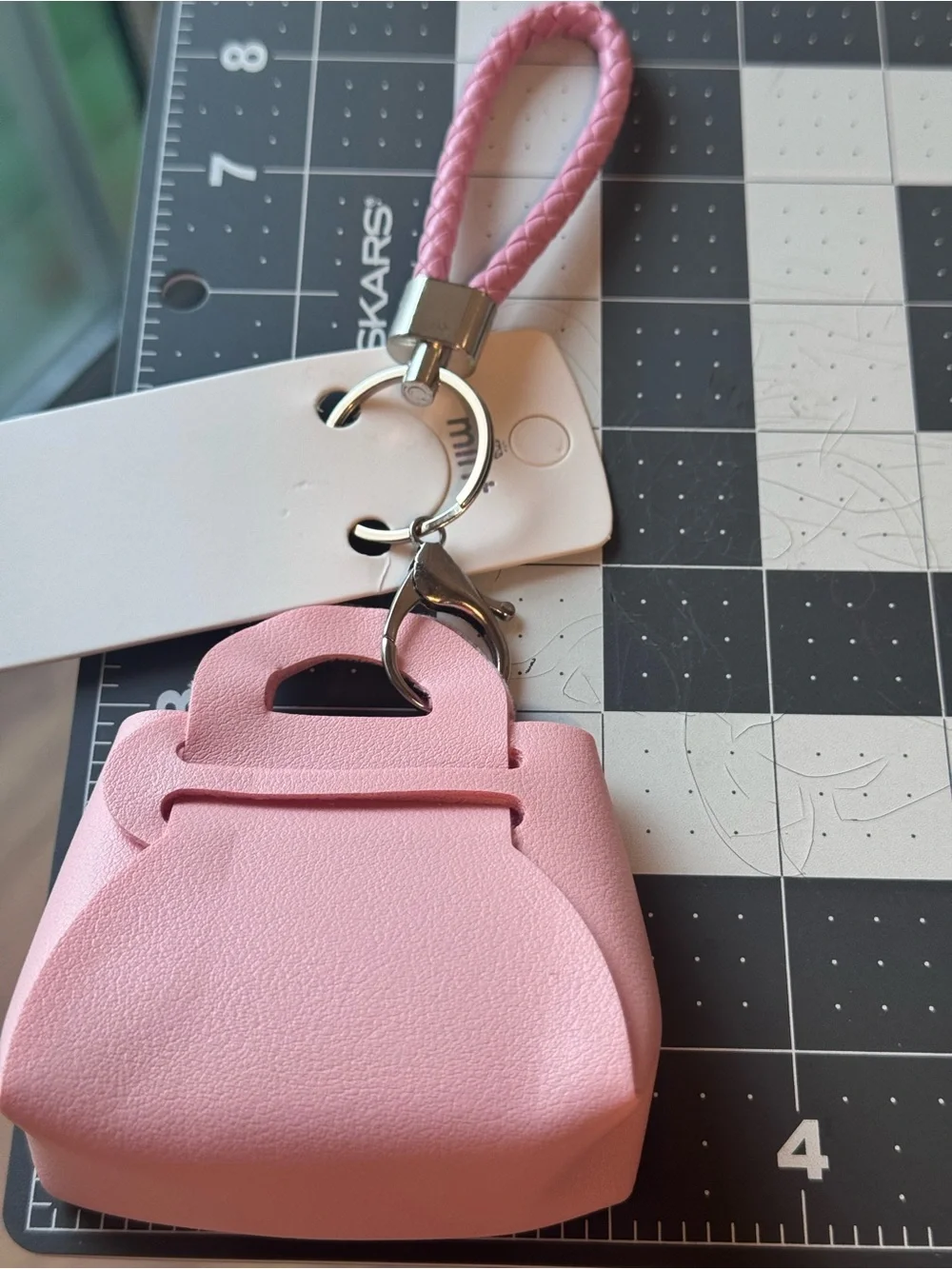 NWT Mint Mini Handbag Keychain & Bag Charm Pink Braided Strap